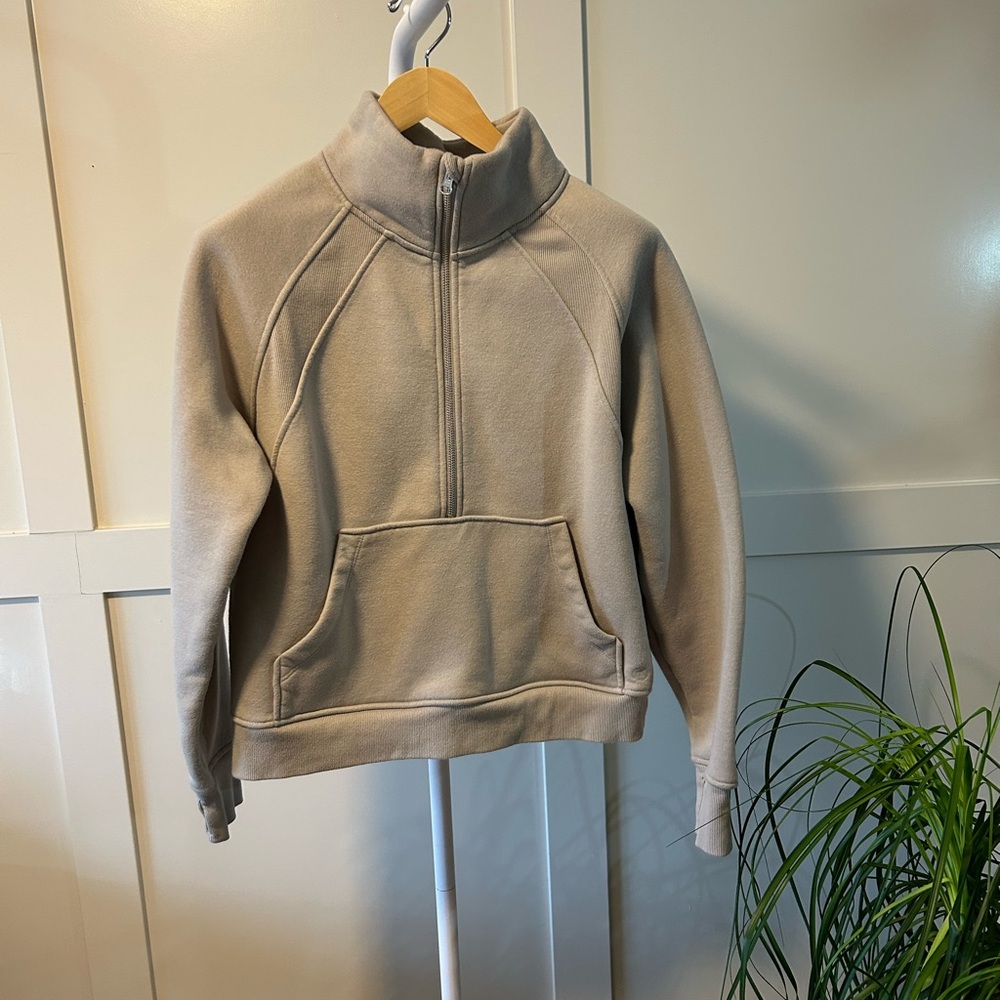 Danskin Women’s Cozy Beige Quarter-Zip Pullover